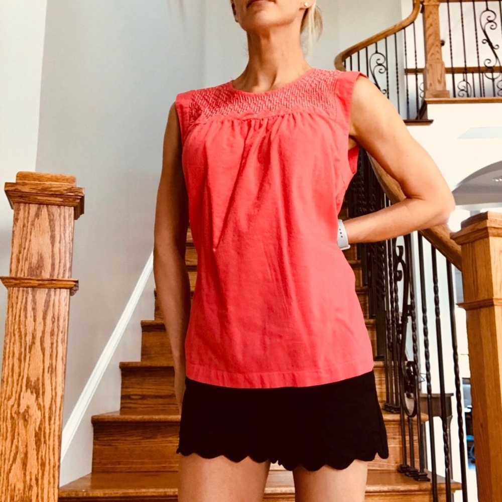 J. Crew Coral Cotton Top Size 8